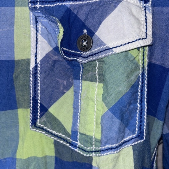 BKE Mens Shirt Gun Metal Buttons Athletic Fit Long Sleeve Large Plaid Sz XL - Picture 4 of 13